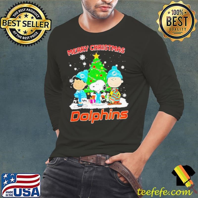 Merry Christmas Miami Dolphins X Peanuts characters 2024 shirt