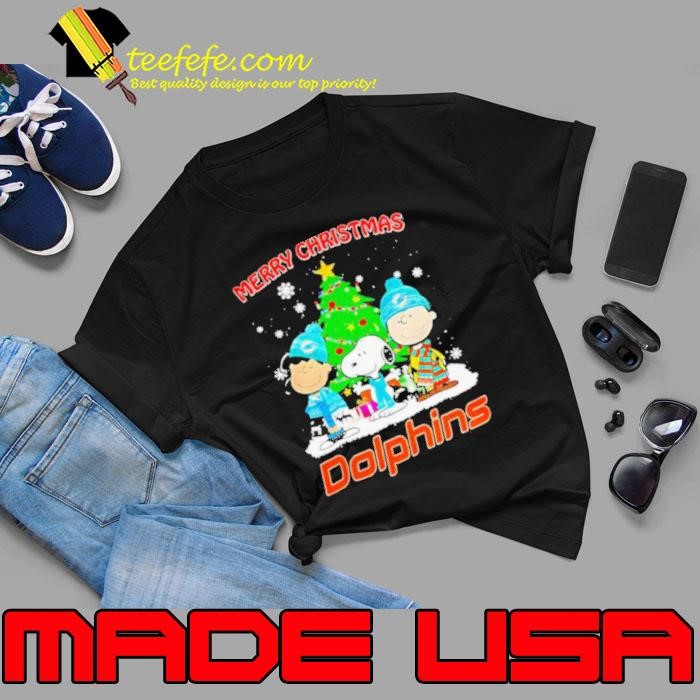 Merry Christmas Miami Dolphins X Peanuts characters 2024 Unisex