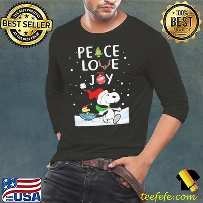 Merry Christmas Peanuts Snoopy Peace Love Joy shirt