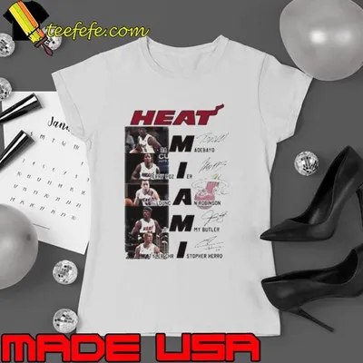 Miami Heat Bam Adebayo Terry Rozier Duncan Robinson Jimmy Butler and Christopher Herro signatures shirt