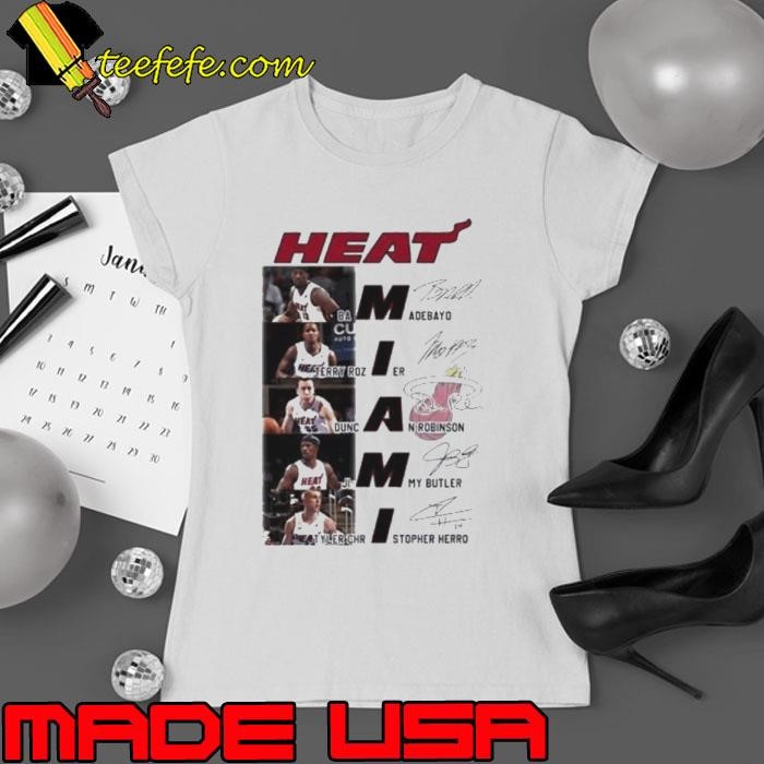 Miami Heat Bam Adebayo Terry Rozier Duncan Robinson Jimmy Butler and Christopher Herro signatures shirt