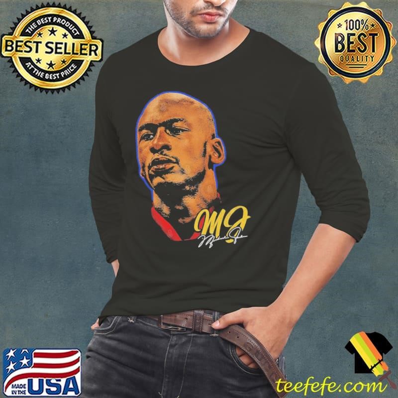 Michael Jordan American businessman and former professional basketball Big Face Signature Long Sleeve Tee