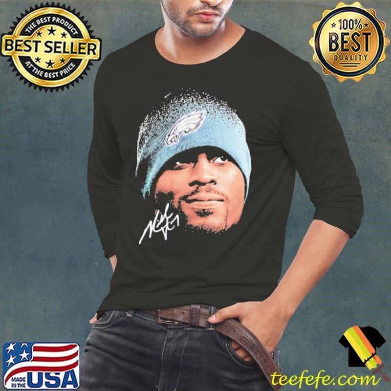 Michael Vick American former professional football quarterback Big Face Signature Long Sleeve Tee