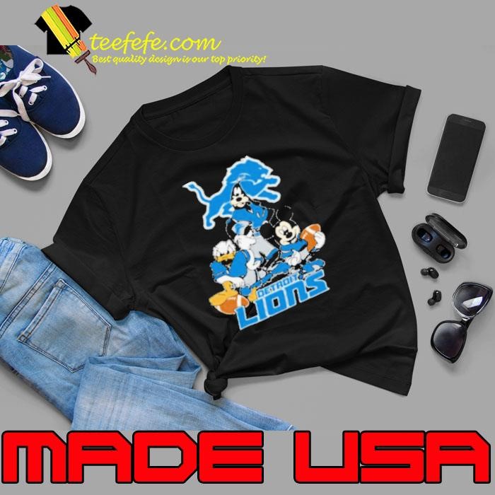 Mickey Friends Detroit Lions Tee Disney Inspired Game Day Football NFL Unisex