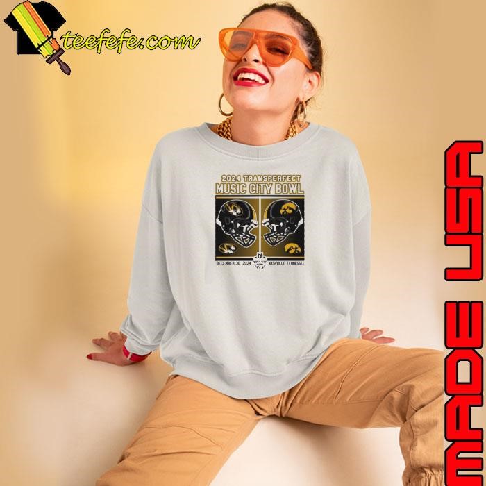 Mizzou Tigers Vs Iowa Hawkeyes 2024 Transperfect Champion Music City Bowl Football Helmet Dec 30 2024 Sweatshirt