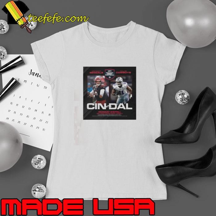 NFL Cincinnati Bengals Vs Dallas Cowboys Monday Night Football December 9 2024 Poster Ladies tee