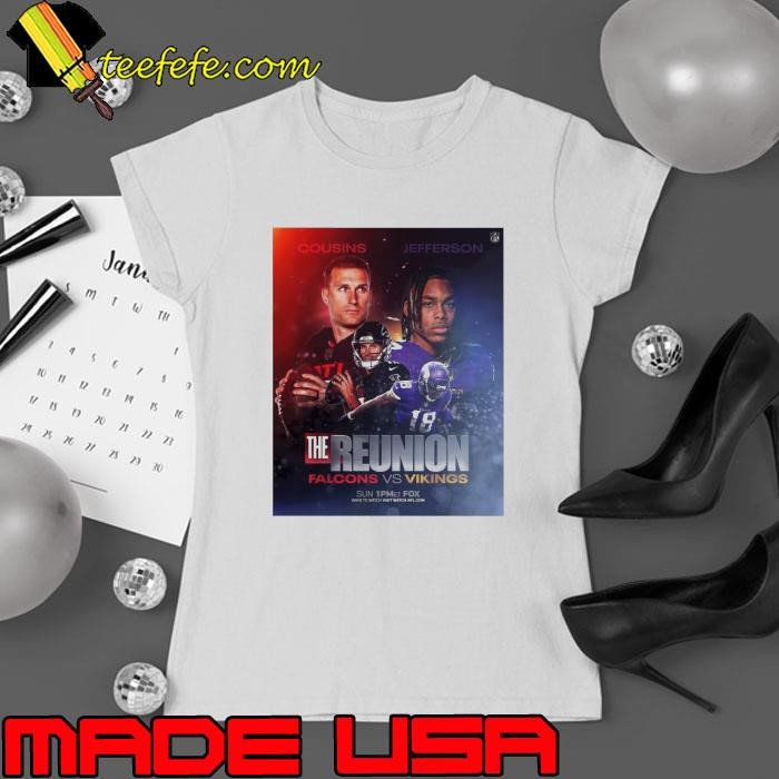 NFL The Reunion Cousins Atlanta Falcons Vs Jefferson Minnesota Vikings Poster Ladies tee