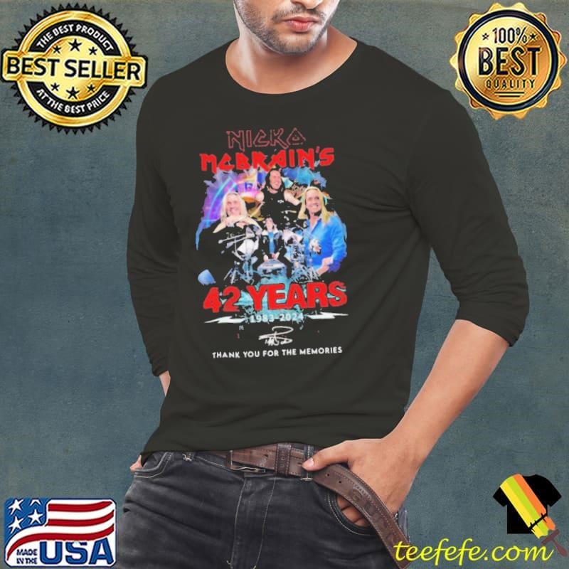 Nicko Mcbrain’s 42 Years 1983 2024 Thank You For The Memories Signature shirts