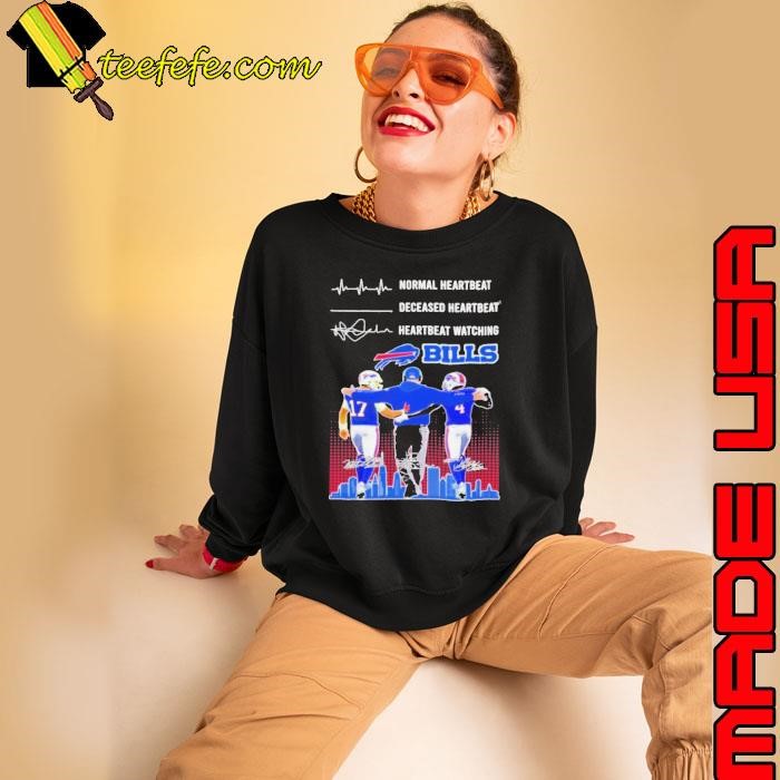 Normal Heartbeat Deceased Heartbeat Watch Buffalo Bills Allen, Cook and Sean McDermott Shirt