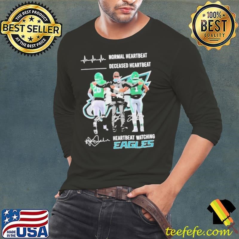 Normal Heartbeat Deceased Heartbeat Watch Philadelphia Eagles Barkley Hurts and Nick Sirianni Long Sleeve Tee