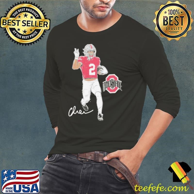 Ohio State Buckeyes Football Caleb Downs Superstar Pose Signature Long Sleeve Tee