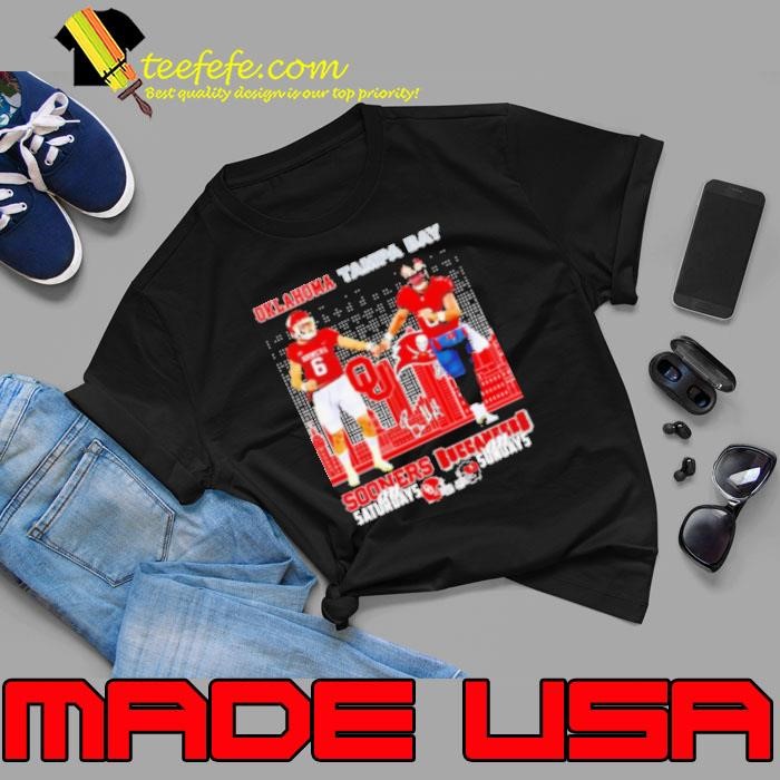 Oklahoma Sooners Saturdays Tampa Bay Buccaneers Sundays Deion Burks and Baker Mayfield Unisex
