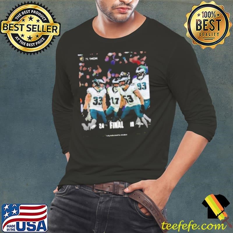 Philadelphia Eagles Win 24 19 Ravens Week 13 2024 Nfl Game Feeling Thankful Score Long Sleeve Tee