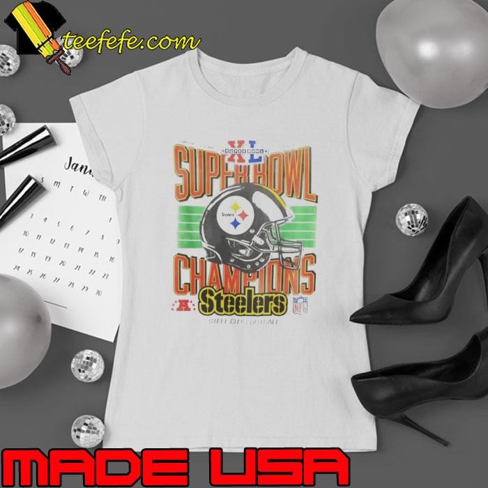 Pittsburgh Steelers Super Bowl Champions NFL football helmet Ladies tee