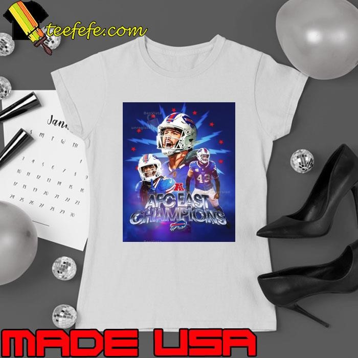 Poster Buffalo Bills NFL Football 2024 AFC East Champions For The 5th Consecutive Season Ladies tee