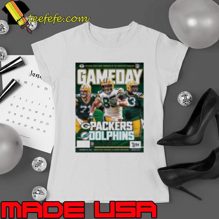 Poster Gameday Program Green Bay Packers Vs Miami Dolphins Nov 28 2024 Lambeau Field Ladies tee