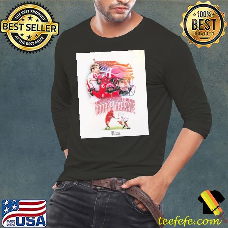 Poster Harvard Crimson Stats Perform FCS Third Team All-American Cooper Barkate Long Sleeve Tee