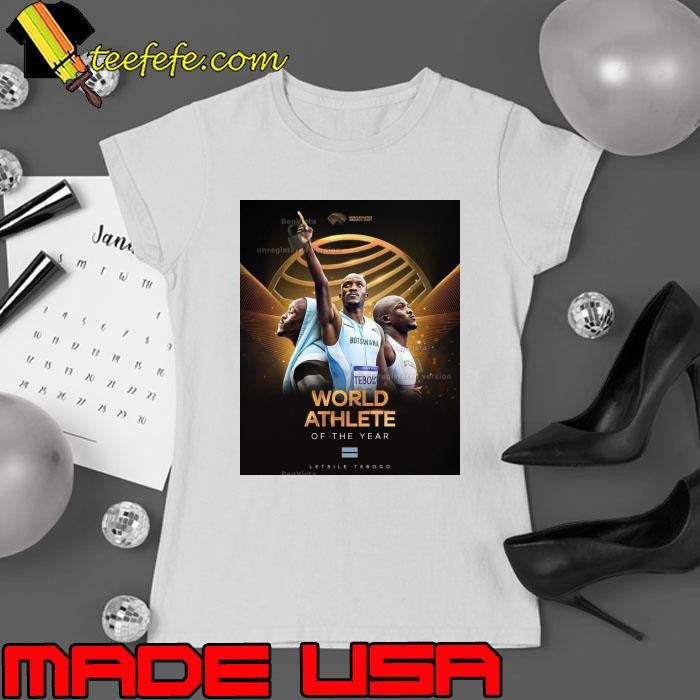 Poster Letsile Tebogo Male World Athlete Of The Year World Athletics Awards 2024 Ladies tee