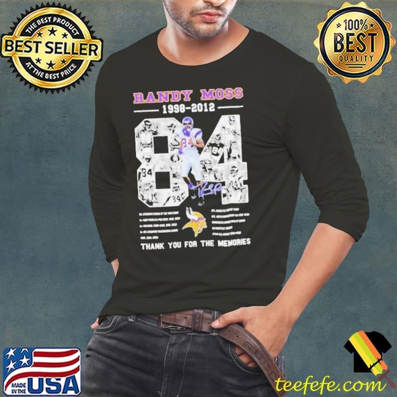 Randy Moss Minnesota Vikings 1998 2012 Thank You For The Memories Signature Long Sleeve Tee
