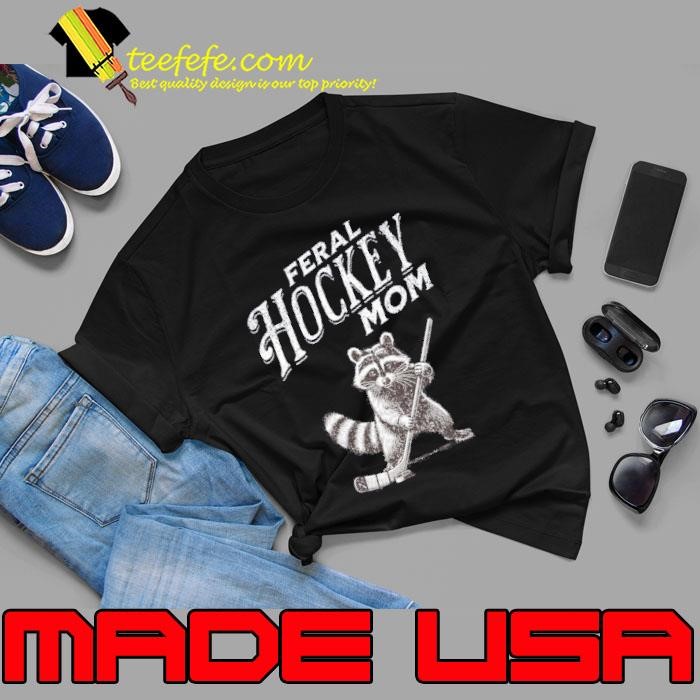 Retro Raccoon Feral Hockey Mom Hockey Player Trash Panda Shirt