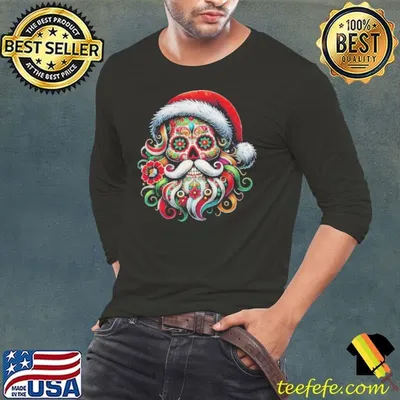 Santa Claus Mexican Sugar Skull Christmas Shirt