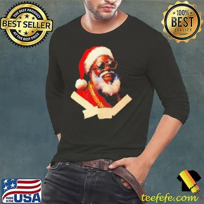 Santa gold grill graphic Christmas 2024 Shirt