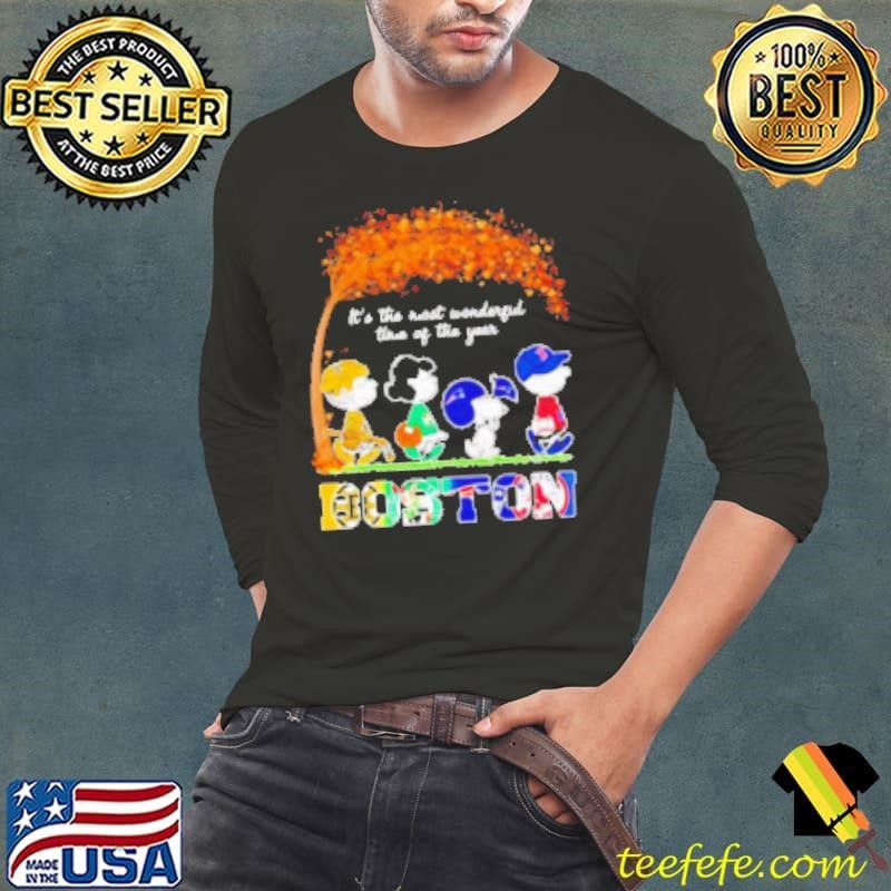 Snoopy Charlie Brown Friends It's the most wonderful time of the year Boston Long Sleeve Tee