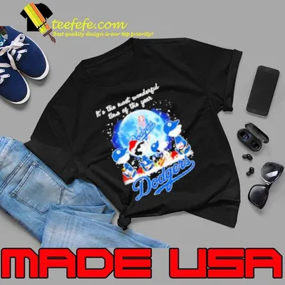 Snoopy Charlie Brown Friends It's the most wonderful time of the year Dodgers Shirt