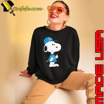 Snoopy Detroit Lions player cartoon shirt