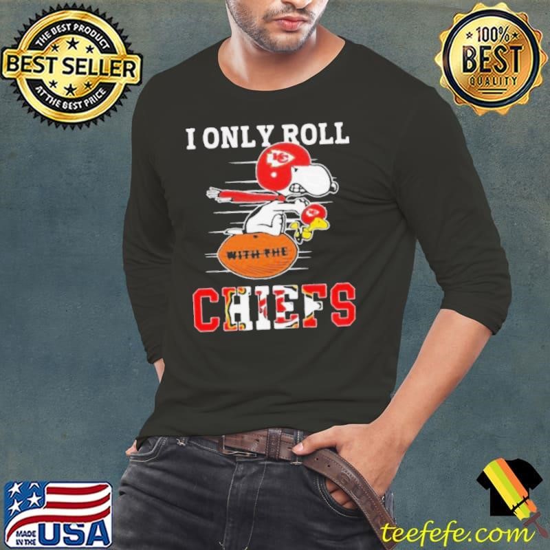 Snoopy Kansas City Chiefs and Woodstock Long Sleeve Tee