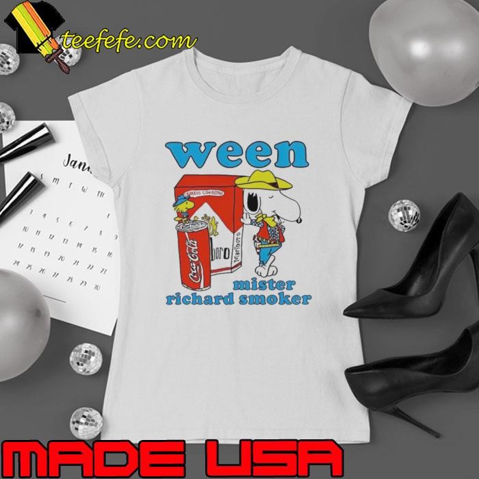 Snoopy and Woodstock Peanuts ween mister richard smoker Ladies tee