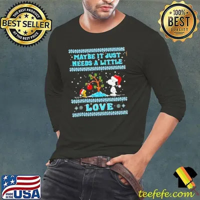 Snoopy maybe it just needs a little love ugly Christmas shirt