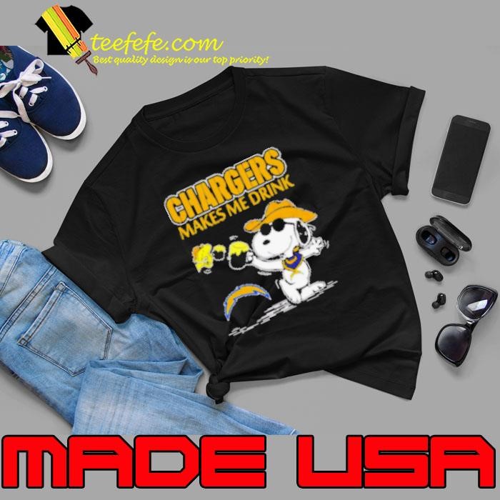 Snoopy x Woodstock Los Angeles Chargers make me drinks Shirt