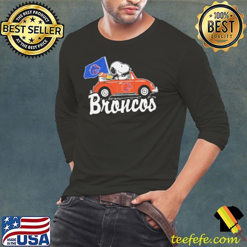 Snoppy Dirving Car Broncos Long Sleeve Tee