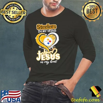 Steelers in my veins Jesus in my heart diamond heart Shirt