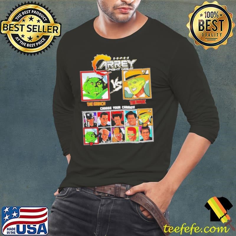 Super Carrey fight night The Grinch vs The Mask Long Sleeve Tee
