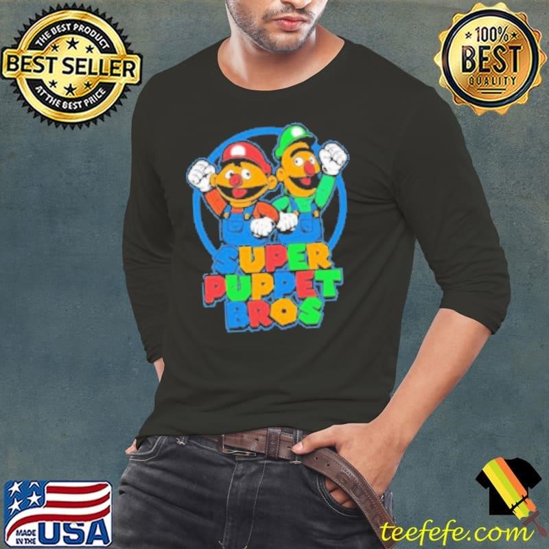 Teefury Super Puppet Bros Game Long Sleeve Tee