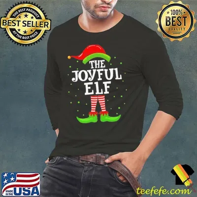 The Joyful Elf Christmas Matching Family Pajama Costume shirt