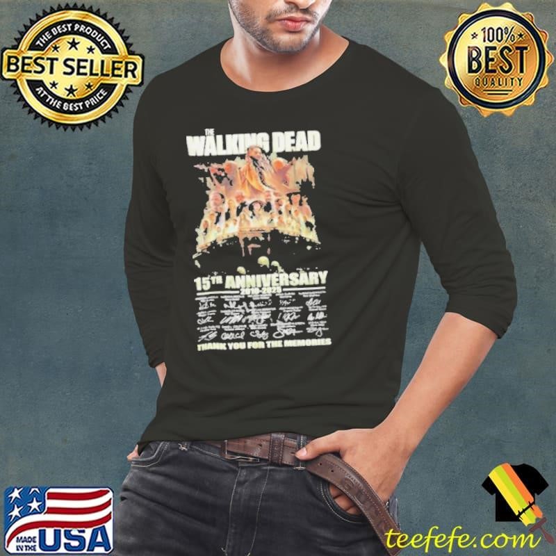 The Walking Dead 15th Anniversary 2010 2025 Signature Thank You For The Memories signatures 2024 Long Sleeve Tee