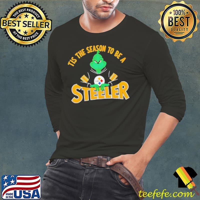 Tis the season to be a steeler football Christmas Grinch Long Sleeve Tee