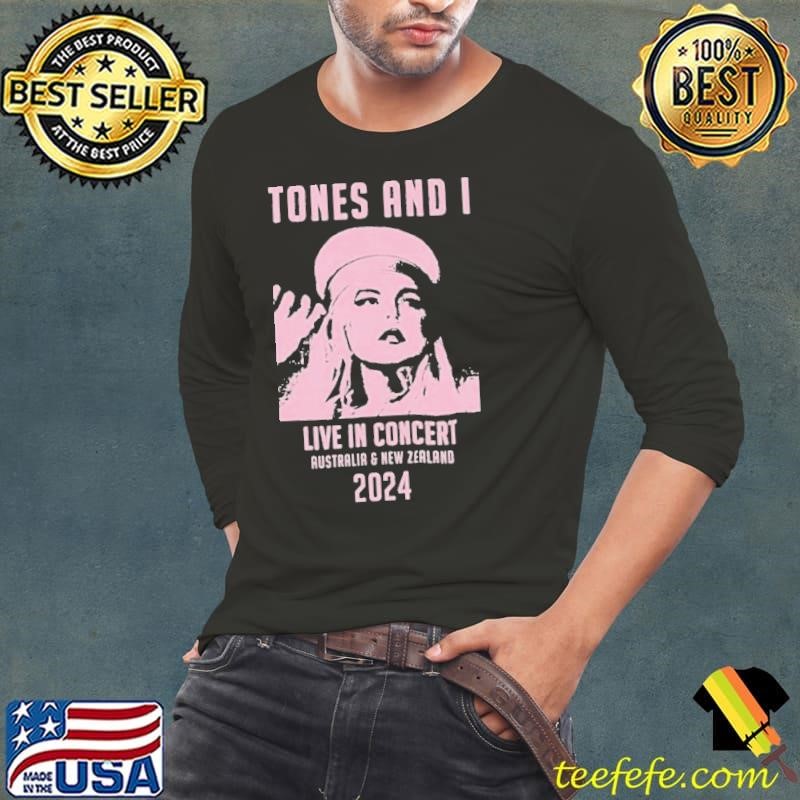 Tones And I Live In Concert Australia New Zealand 2024 Faded Tour T Long Sleeve Tee