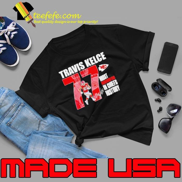 Travis Kelce Chiefs most receiving TDS in Chiefs history signature Unisex