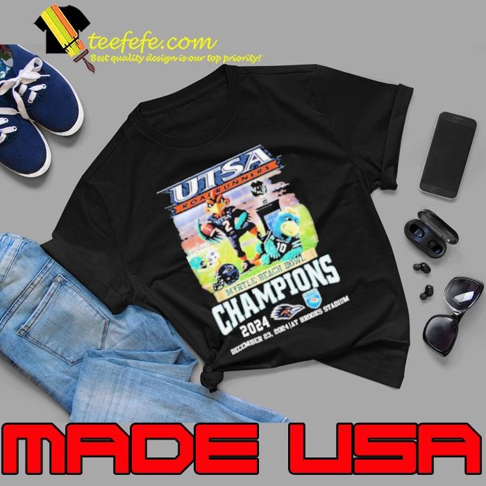 UTSA Roadrunners Myrtle Beach Bowl Champions December 23 2024 At Brooks Stadium Mascot Unisex