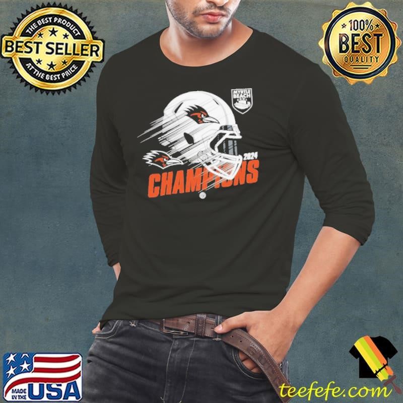 UTSA Roadrunners football 2024 Myrtle Beach Bowl Champions Helmet Long Sleeve Tee