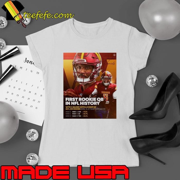 Washington Commanders Jayden Daniels First Rookie QB In NFL History 2024 Poster Ladies tee