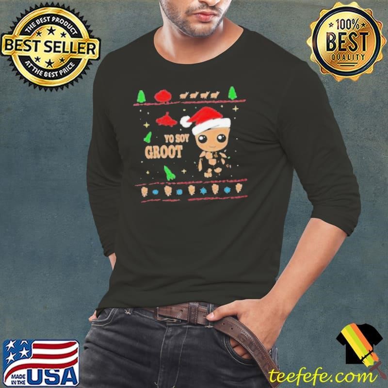 Yo Soy Groot Ugly Santa Hat Merry Christmas Long Sleeve Tee