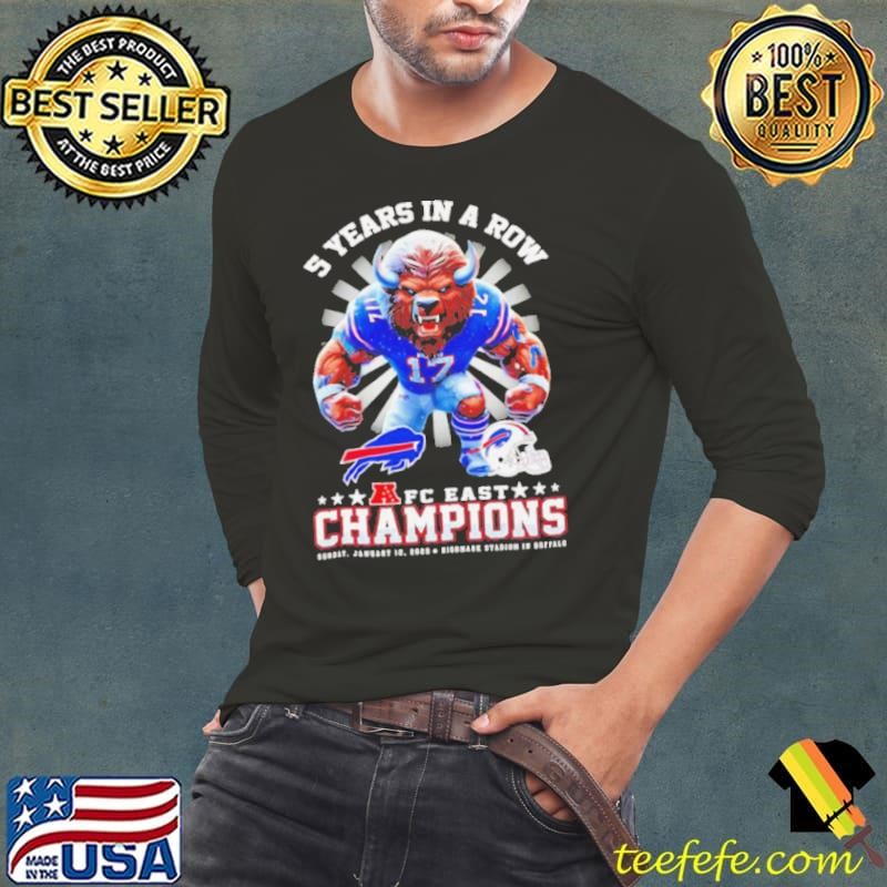 5 years in a row AFC East Champions mascot Long Sleeve Tee