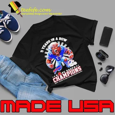5 years in a row AFC East Champions mascot shirt