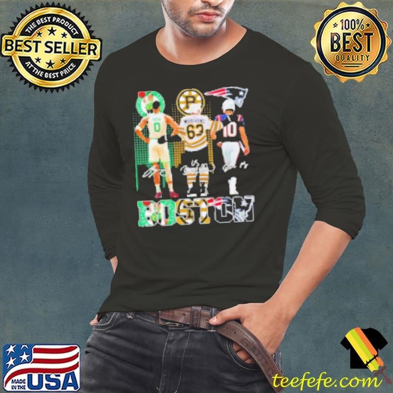 Boston Sports Tatum Marchand And Drake Maye Signatures Long Sleeve Tee