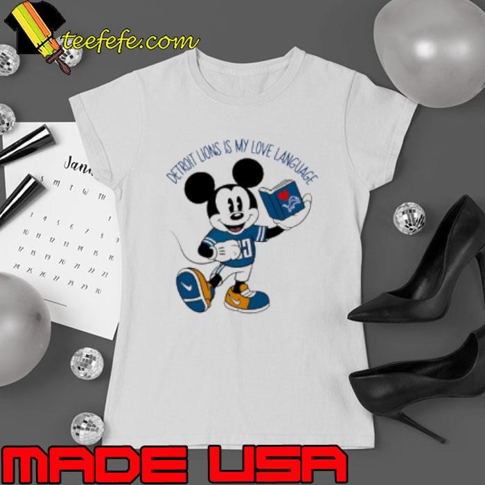 Detroit Lions Is My Love Language Disney Mickey Ladies tee